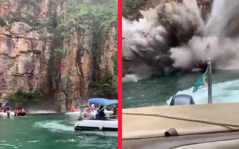 Suben a 7 los muertos tras caída de roca gigante sobre lanchas con turistas en Brasil. Foto: Especial