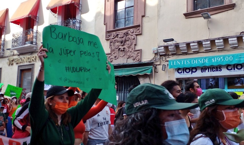 Protesta histórica por UDLAP une a universitarios y llega a AMLO. (Especial)