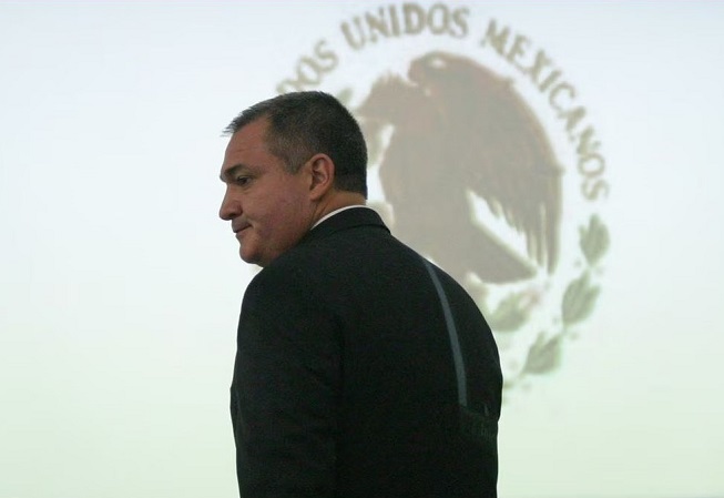 Genaro García Luna durante una conferencia de prensa, el 1 de septiembre de 2010 en Ciudad de México. MISAEL VALTIERRA (CUARTOSCURO)