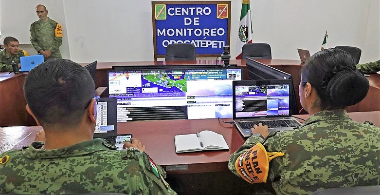 SEDENA activa centro de monitoreo del volcán Popocatépetl en Puebla. Foto / Agencia Enfoque