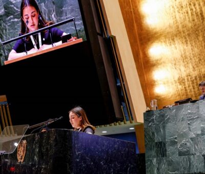 Estudiante de la UDLAP brinda discurso en la Asamblea General de Naciones Unidas. (Especial)