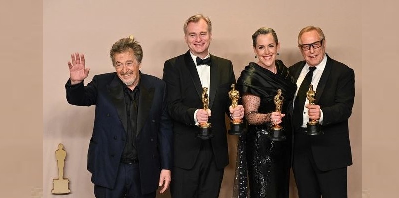 Entre las estatuillas que obtuvo 'Oppenhimer' se encuentra mejor película, mejor actor y mejor dirección. Foto AFP