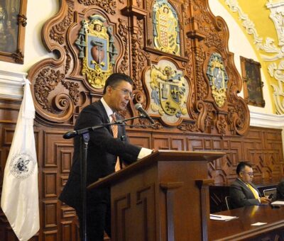 Presenta sus propuestas ante el Consejo Universitario el candidato a la alcaldía de Puebla por el Partido Movimiento Ciudadano. (BUAP)