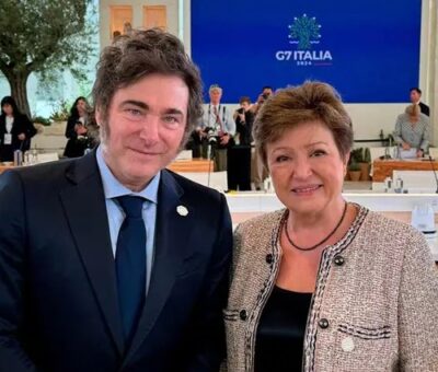 Georgieva se reunió con Milei durante la cumbre del G7 en Italia