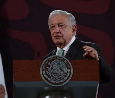 El presidente López Obrador, durante su conferencia de esta mañana desde Palacio Nacional. Foto Cuartoscuro