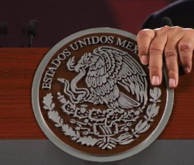 Aspecto durante la conferencia de este martes del presidente López Obrador, desde Palacio Nacional. Foto Cuartoscuro