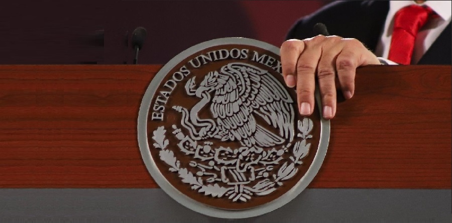 Aspecto durante la conferencia de este martes del presidente López Obrador, desde Palacio Nacional. Foto Cuartoscuro