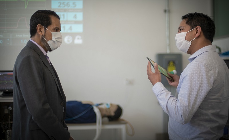 Científicos de la BUAP desarrollan un prototipo de ventilador mecánico invasivo, de manufactura económica, alta precisión y fácil manejo, respecto a los utilizados hoy en pacientes con Covid-19. (Especial)