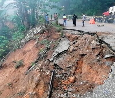 Daños del huracán 'Grace' en la Sierra Norte. (Foto Sedena)