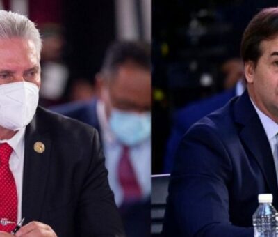 Miguel Díaz-Canel y Luis Lacalle Pou. REUTERS