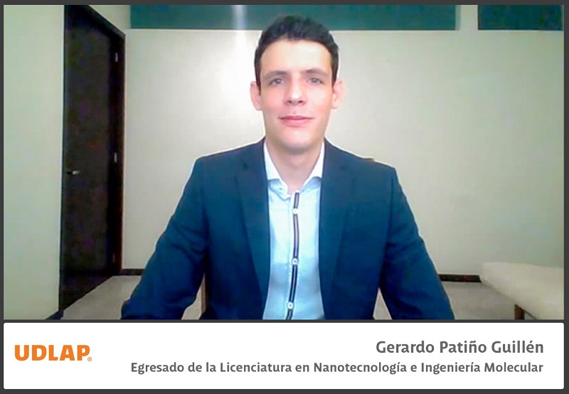 Gerardo Patiño Guillén, egresado de la Licenciatura en Nanotecnología e Ingeniería Molecular de la Universidad de las Américas Puebla.