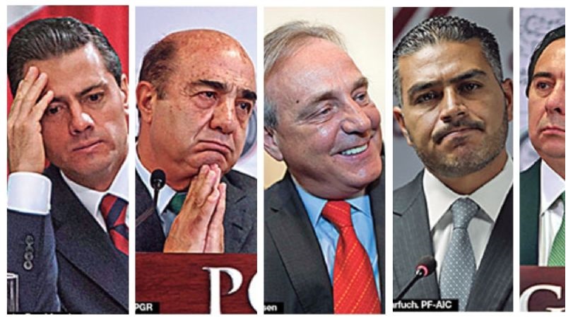 Enrique Peña Nieto, Jesús Murillo Karam, Eugenio Ímaz Gispert, Omar García Harfuch y Tomás Zerón . Foto: Germán Canseco, Octavio Gómez y Montserrat López