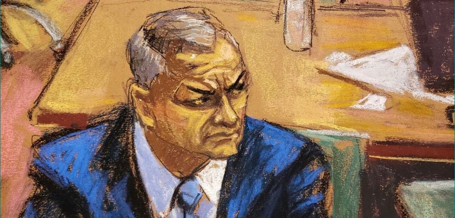 Genaro García Luna durante la audiencia del 17 de enero, en Nueva York. JANE ROSENBERG (REUTERS)