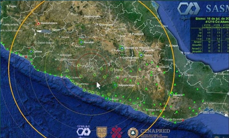 Sismo en Guerrero. FOTO: Especial/ El Universal