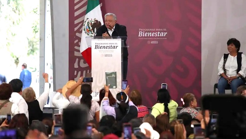 El presidente Andrés Manuel López Obrador durante la presentación de Programas para el Bienestar, en el Parque Ecológico y Deportivo Sierra Hermosa, en Tecámac, Estado de México, el 29 de septiembre de 2023. Foto Yazmín Ortega Cortés