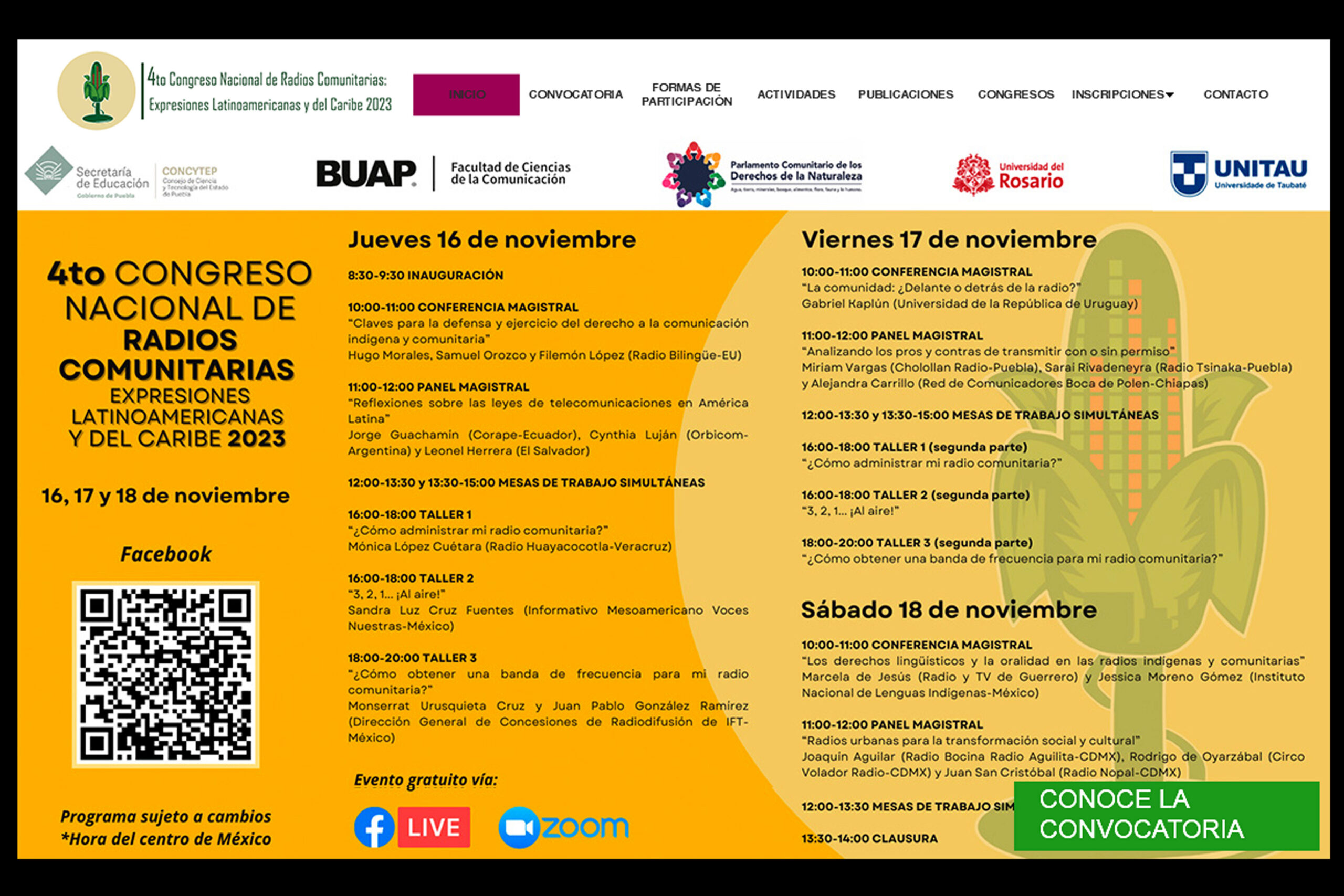 La BUAP será sede del el Cuarto Congreso Nacional de Radios Comunitarias: Expresiones Latinoamericanas y del Caribe 2023, a realizarse del 16 al 18 de noviembre de 2023. (Especial)
