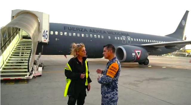 La aeronave de la Fuerza Aérea Mexicana que partió ayer rumbo a Israel aterrizó este martes 10 de octubre 2023 en Tel Aviv, donde será abordado por connacionales para regresar a México. Foto tomada de X @SRE_mx