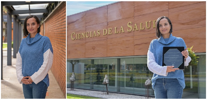 La doctora Natalia Ramírez Girón, coordinadora de la Licenciatura en Enfermería de la Universidad de las Américas Puebla (UDLAP), recibió un reconocimiento por parte de la Universidad del Quindío, Colombia, por su desempeño académico. (Especial)