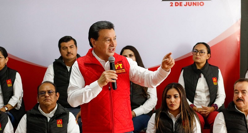 Damián Sosa Castelán, candidato del PT al Senado de la República por Hidalgo. Foto: @damiansosac