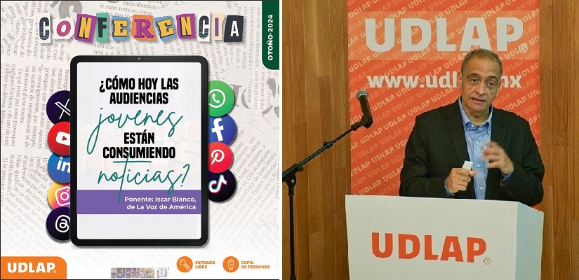 Charla con el director de marketing de la Voz de América, Iscar Blanco. (Udlap)