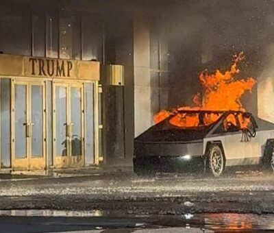 Al menos un muerto tras explotar una Tesla Cybertruck ante el hotel Trump en Las Vegas. Foto: Reuters