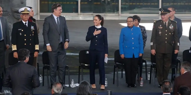 La presidenta Claudia Sheinbaum presentó el Plan México en el Museo de Antropología, en la Ciudad de México, el 13 de enero de 2025. Foto Cristina Rodríguez