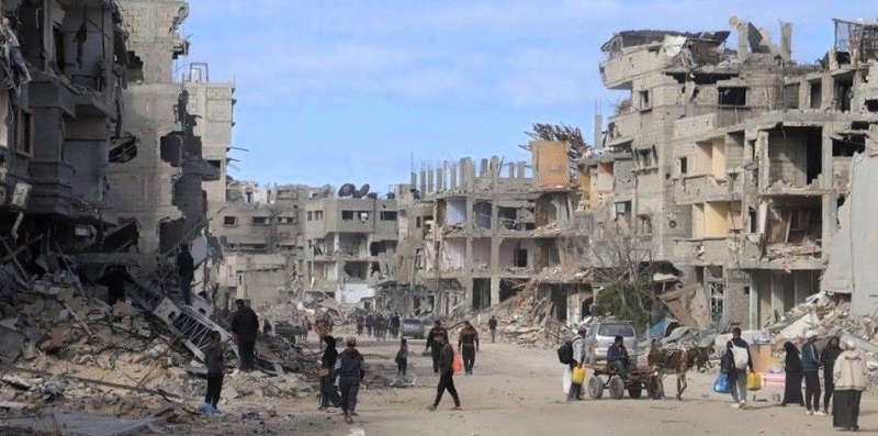 Devastación en la ciudad de Rafá, al sur de Gaza. Foto Europa Press