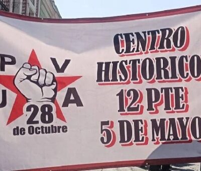 Movilización de la Unión Popular de Vendedores Ambulantes (UPVA) 28 de Octubre. Foto: FB UPVA28DeOctubreOficial