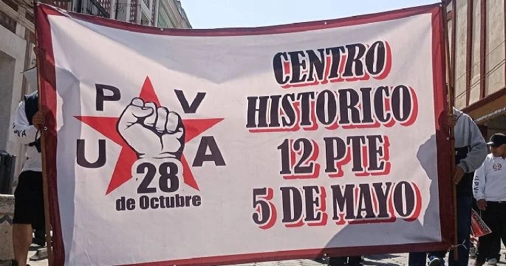 Movilización de la Unión Popular de Vendedores Ambulantes (UPVA) 28 de Octubre. Foto: FB UPVA28DeOctubreOficial