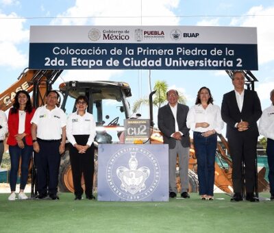 Colocan la primera piedra de la segunda etapa de CU2. (BUAP)