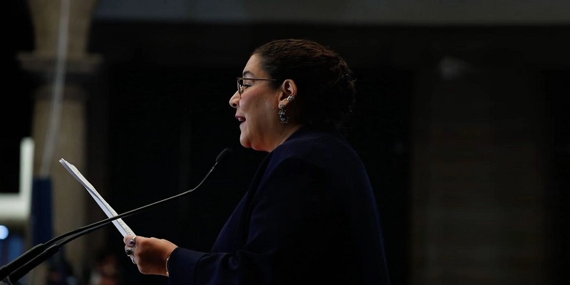 La ministra Lenia Batres Guadarrama presenta su Informe de Actividades de Cierre de Gestión de la 11a- época de la Suprema Corte de Justicia de la Nación en el Museo de la Ciudad de México. Foto Cristina Rodríguez
