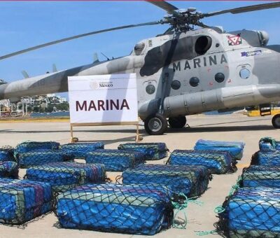 Los detenidos y lo incautado fueron puestos a disposición de la autoridad competente en la octava región naval ubicada en Acapulco. / Foto: @GabSeguridadMX