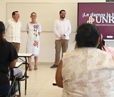Sheinbaum inauguró en este Municipio de Yucatán una unidad académica de la Universidad Rosario Castellanos.