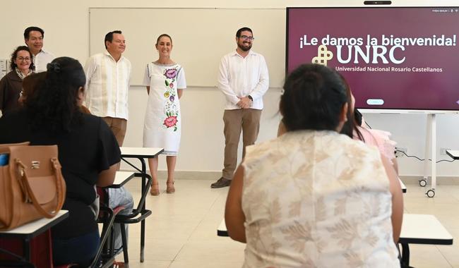 Sheinbaum inauguró en este Municipio de Yucatán una unidad académica de la Universidad Rosario Castellanos.
