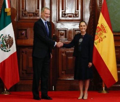 La presidenta Claudia Sheinbaum recibió en Palacio Nacional el rey Felipe VI de España. Foto: Cristina Rodríguez/ La Jornada