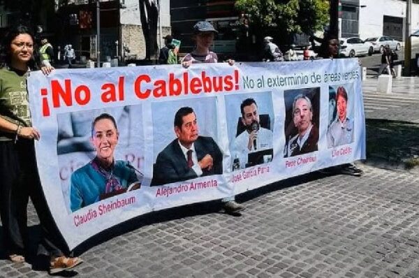 Protesta contra el cablebús (FB colectivohermanosserdan)