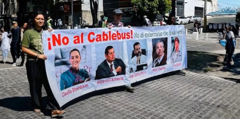 Protesta contra el cablebús (FB colectivohermanosserdan)