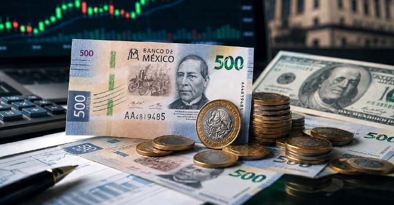 El peso mexicano registró una ganancia marginal mientras los mercados evaluaron el rumbo de las tasas de interés en México y Estados Unidos. Generada por IA