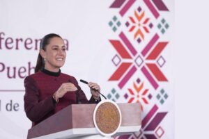La presidenta Claudia Sheinbaum anunció que la empresa brasileña Petrobras apoyará a Pemex en la exploración de nuevos yacimientos. Presidencia/Juan Carlos Ramos Mamahua/Presidencia