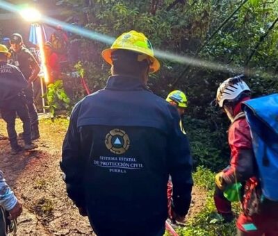 Protección Civil suspendió el rescate de 3 cuerpos en la Gruta de Chichicazapa por lluvias y el riesgo que representa ingresar a la cueva. Crédito: Especial