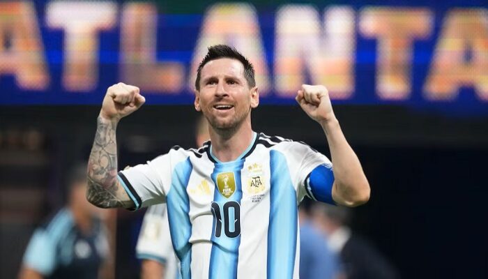 Lionel Messi celebra al finalizar el juego contra Egipto, en el estadio Atlanta, en Georgia, este martes. Koji Watanabe (Getty Images)