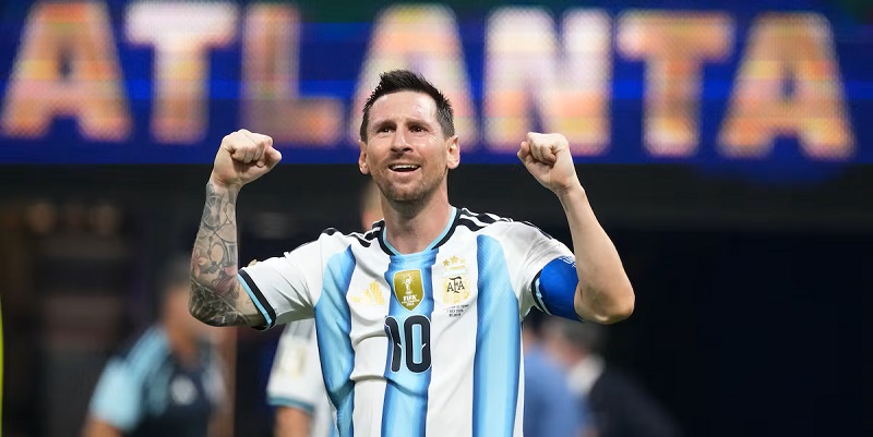 Lionel Messi celebra al finalizar el juego contra Egipto, en el estadio Atlanta, en Georgia, este martes. Koji Watanabe (Getty Images)