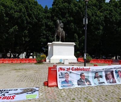 Protesta contra el cablebús (Especial)