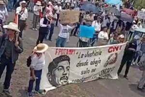 Protesta contra el Podecibi en San José Chiapa. (Archivo)