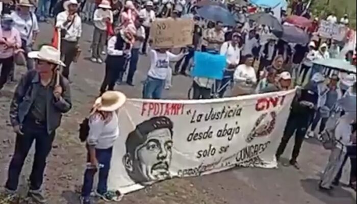 Protesta contra el Podecibi en San José Chiapa. (Archivo)